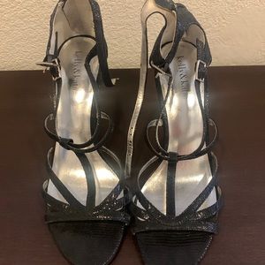 Black strappy heels size 10